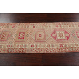 Geometric Authentic Oushak Turkish Oriental Runner Rug Wool Handmade - 2'6" x 11'2"