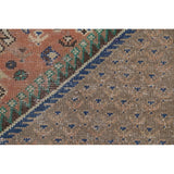 Geometric Bakhtiari Persian Vintage Rug Hand-Knotted Coral Wool Carpet - 4'11"x 9'10"