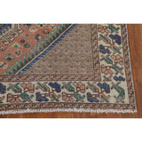Geometric Bakhtiari Persian Vintage Rug Hand-Knotted Coral Wool Carpet - 4'11"x 9'10"