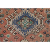 Geometric Bakhtiari Persian Vintage Rug Hand-Knotted Coral Wool Carpet - 4'11"x 9'10"