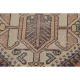 Geometric Bakhtiari Persian Vintage Rug Hand-Knotted Coral Wool Carpet - 4'11"x 9'10"