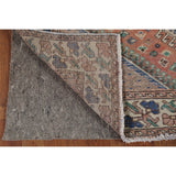 Geometric Bakhtiari Persian Vintage Rug Hand-Knotted Coral Wool Carpet - 4'11"x 9'10"
