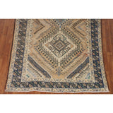 Geometric Bakhtiari Persian Vintage Rug Handmade Peach Wool Carpet - 5'4"x 9'9"