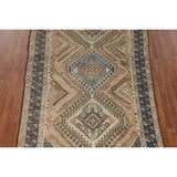 Geometric Bakhtiari Persian Vintage Rug Handmade Peach Wool Carpet - 5'4"x 9'9"
