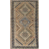 Geometric Bakhtiari Persian Vintage Rug Handmade Peach Wool Carpet - 5'4"x 9'9"