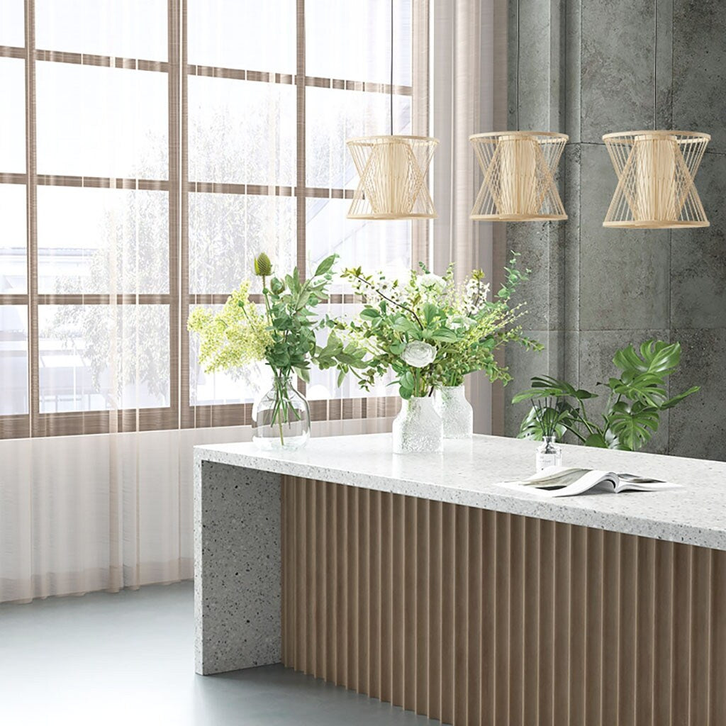 Geometric Bamboo Pendant for livingroom,bedroom,and dining room