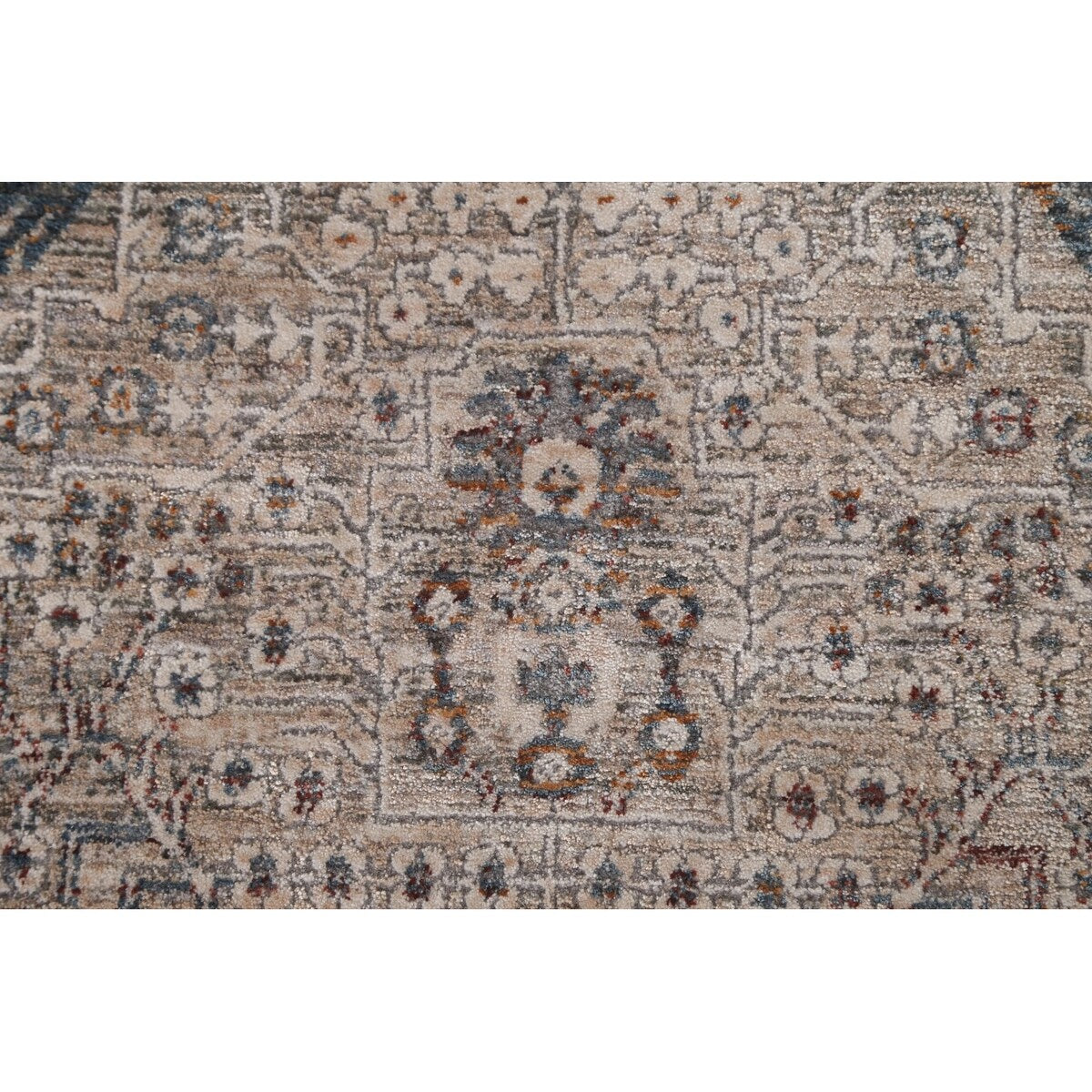 Geometric Beige Art & Craft Turkish Rug Machine Made Carpet - 5'0" x 8'0"
