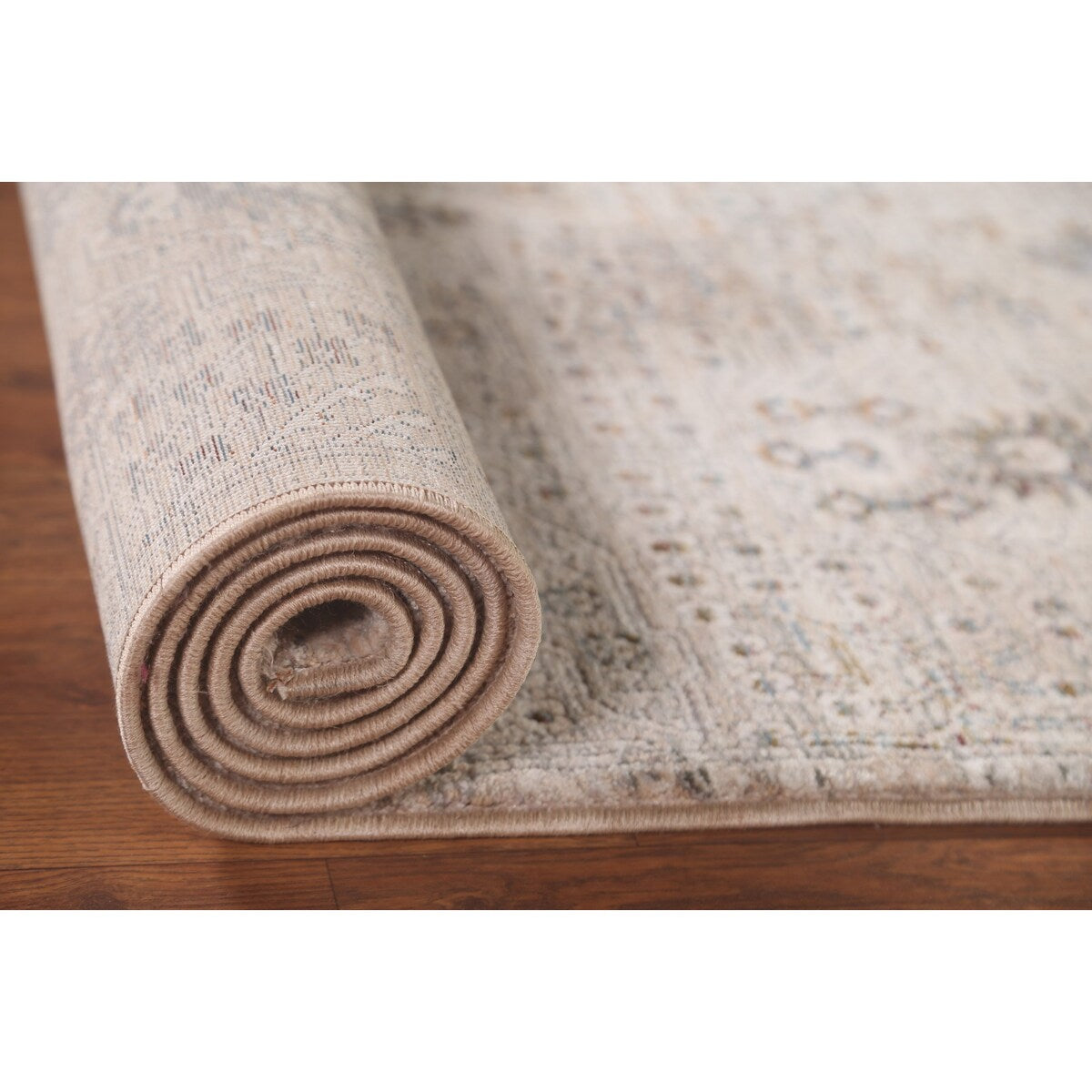 Geometric Beige Art & Craft Turkish Rug Machine Made Carpet - 5'0" x 8'0"