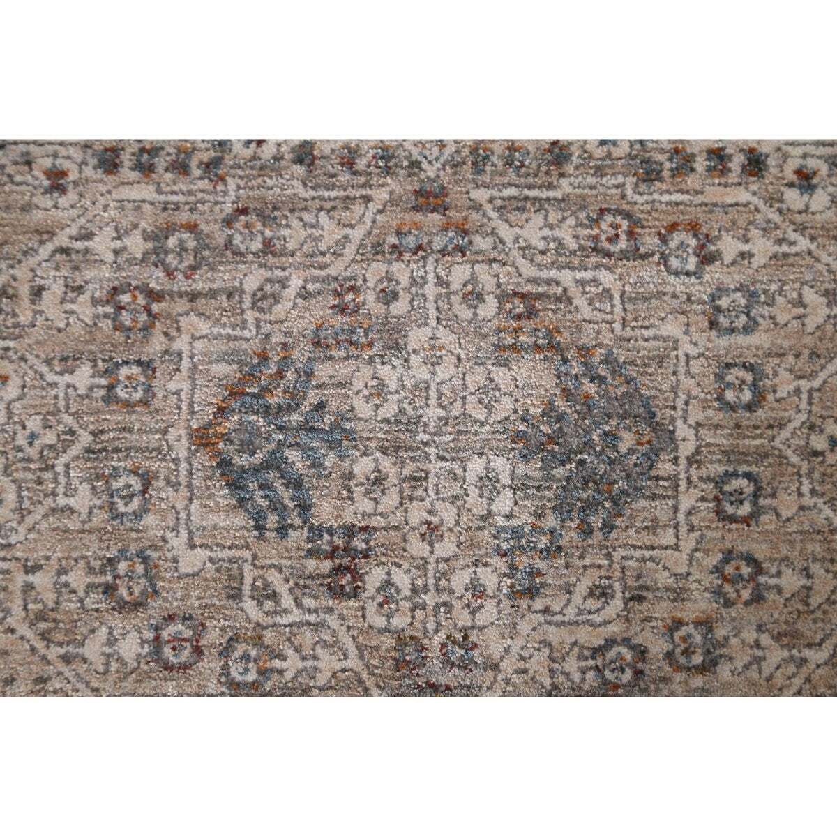 Geometric Beige Art & Craft Turkish Rug Machine Made Carpet - 5'0" x 8'0"