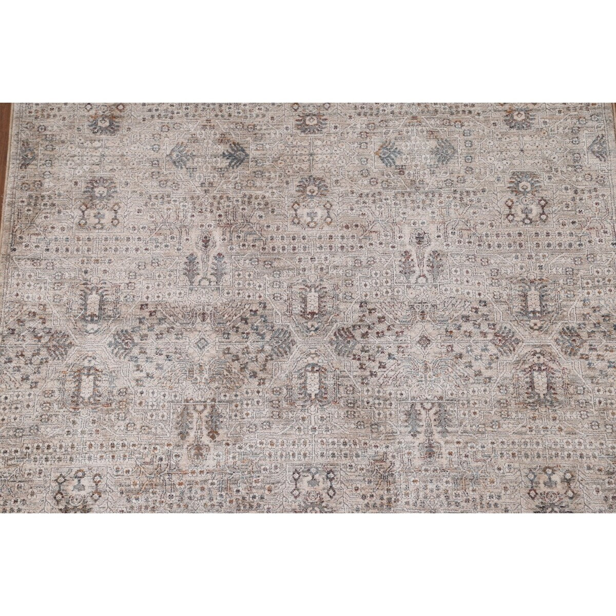 Geometric Beige Art & Craft Turkish Rug Machine Made Carpet - 5'0" x 8'0"