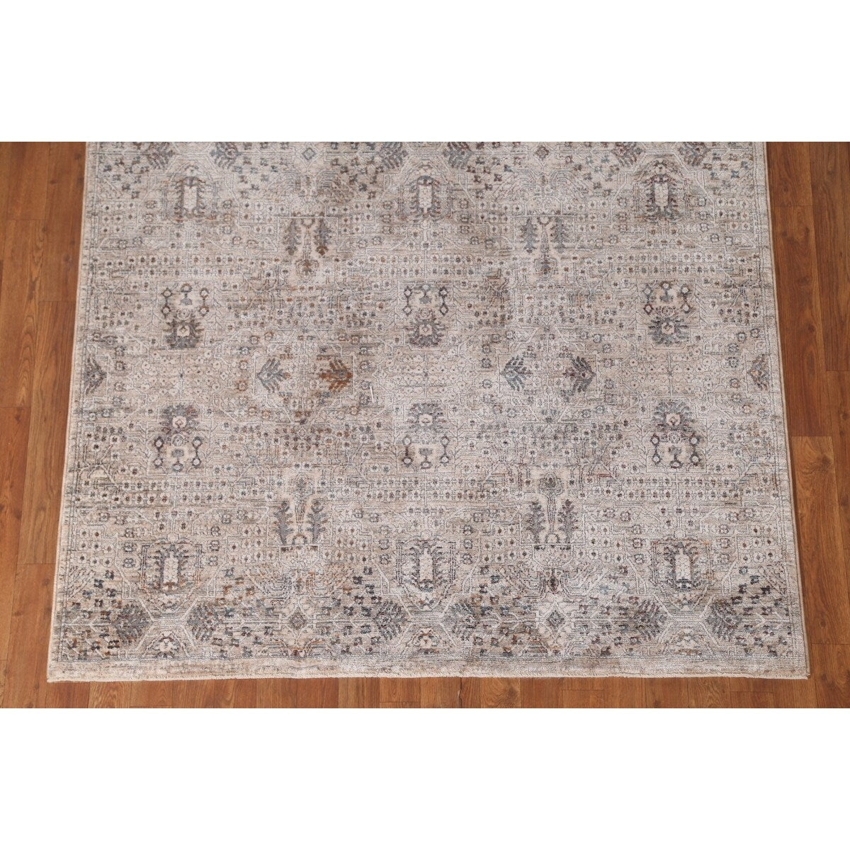 Geometric Beige Art & Craft Turkish Rug Machine Made Carpet - 5'0" x 8'0"