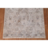 Geometric Beige Art & Craft Turkish Rug Machine Made Carpet - 5'0" x 8'0"