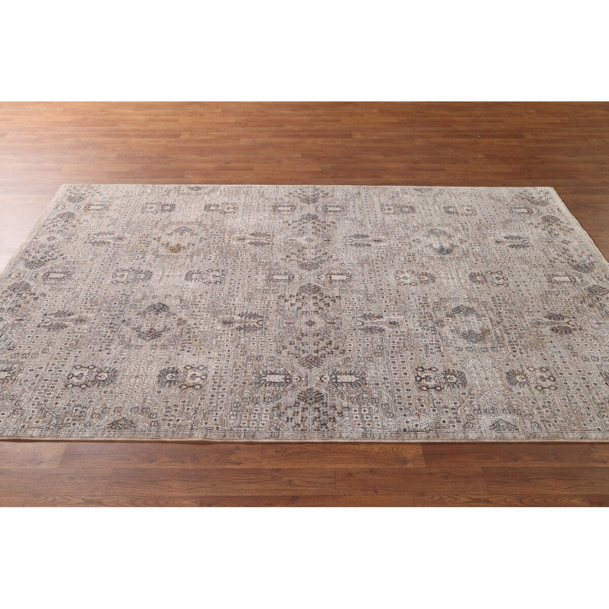 Geometric Beige Art & Craft Turkish Rug Machine Made Carpet - 5'0" x 8'0"