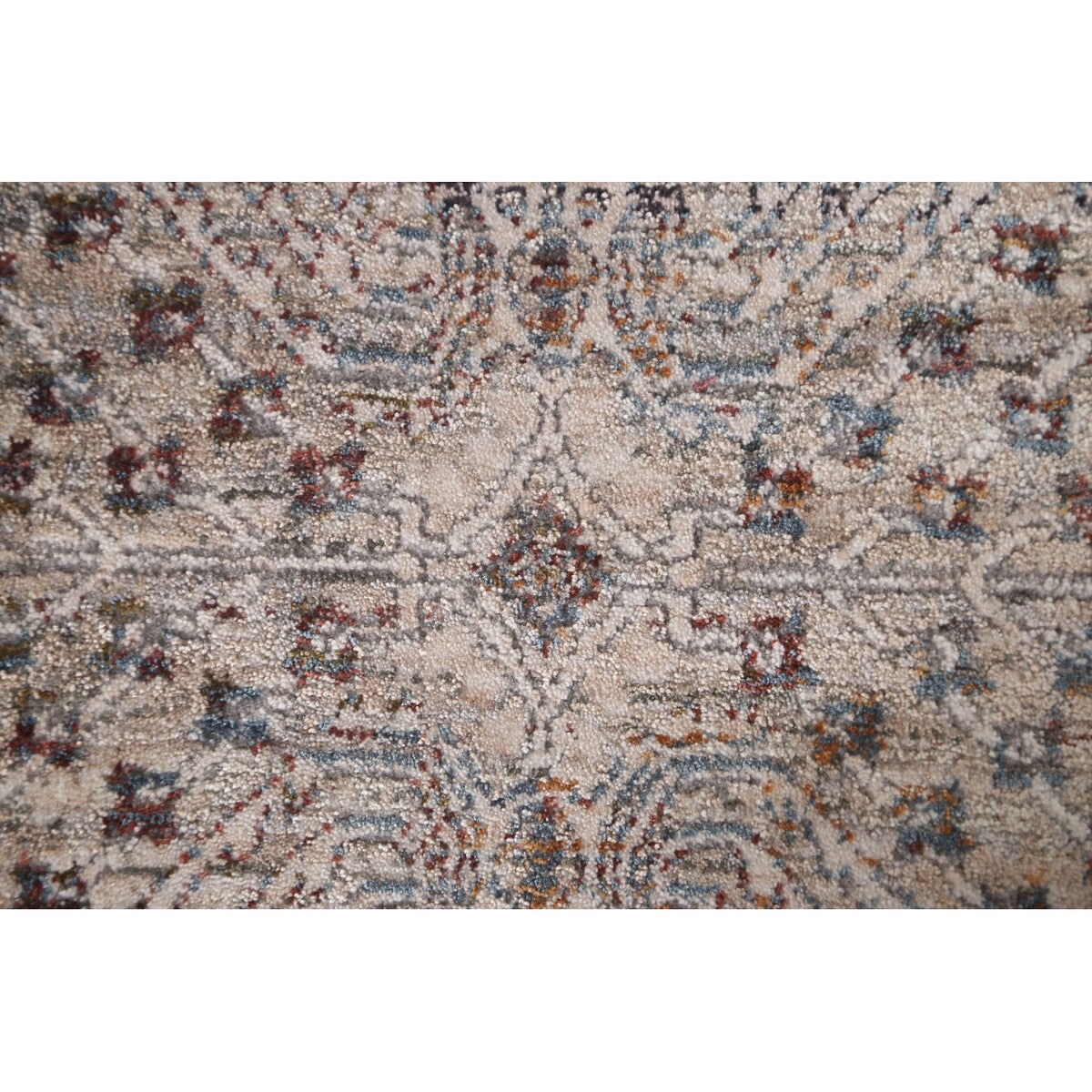 Geometric Beige Art & Craft Turkish Rug Machine Made Carpet - 5'0" x 8'0"