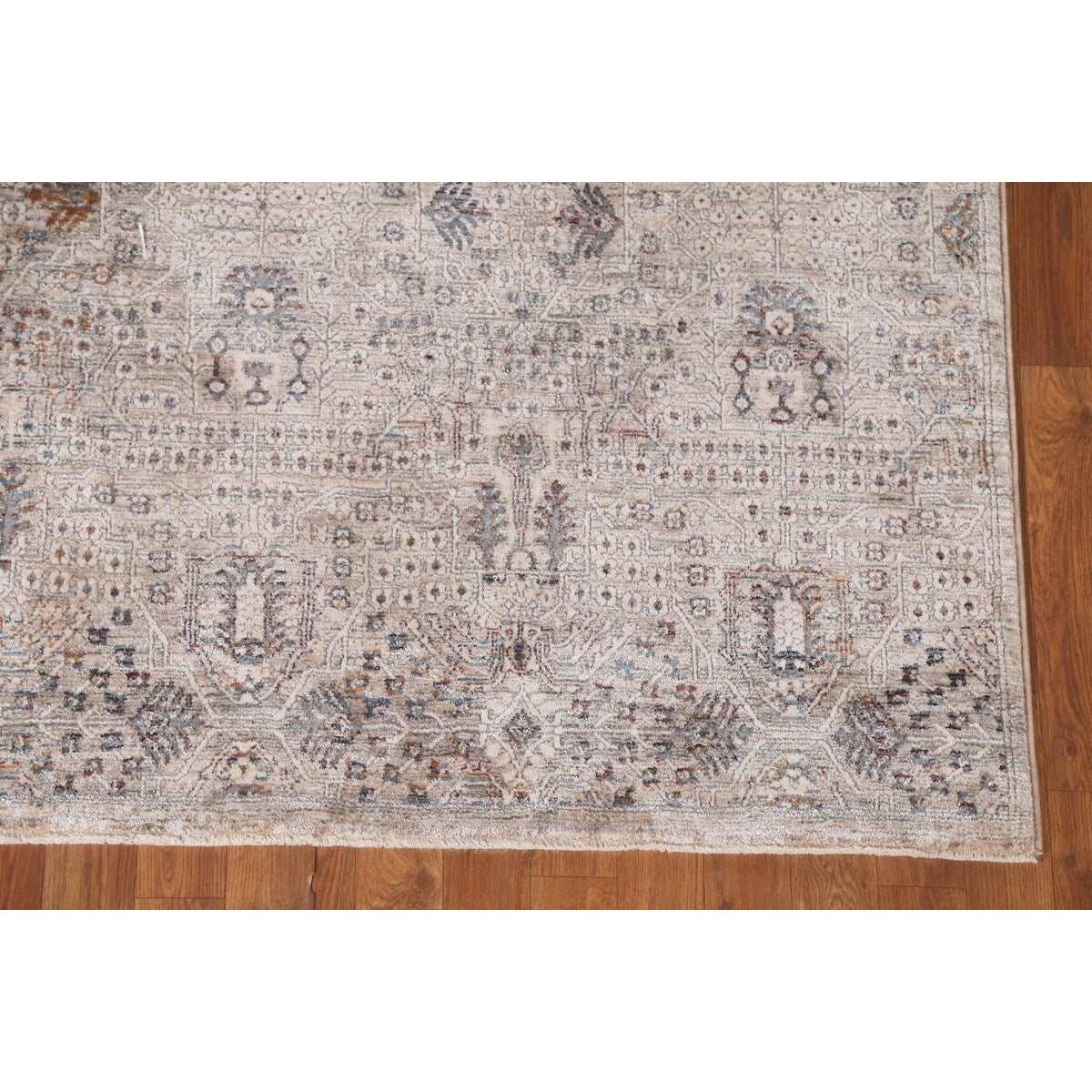 Geometric Beige Art & Craft Turkish Rug Machine Made Carpet - 5'0" x 8'0"