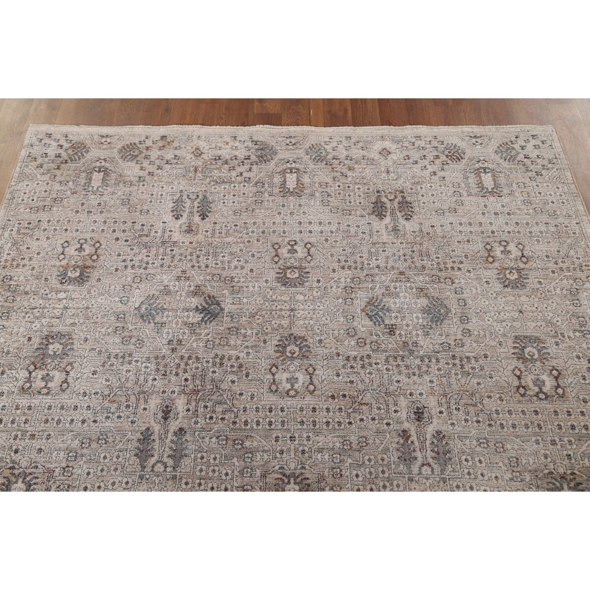 Geometric Beige Art & Craft Turkish Rug Machine Made Carpet - 5'0" x 8'0"