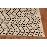 Geometric Beige Moroccan Oriental Area Rug Hand-Knotted Wool Carpet - 6'11" x 9'7"