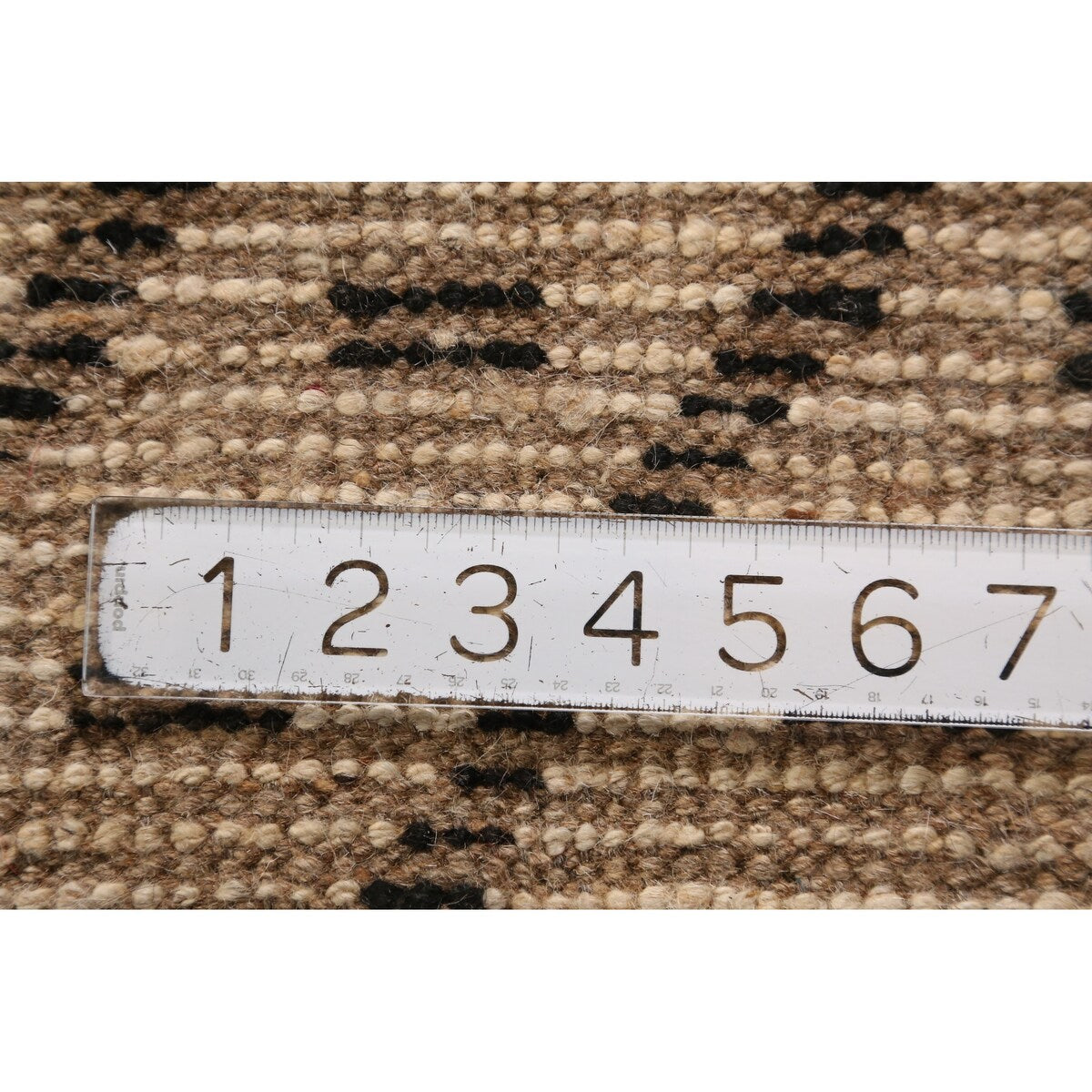 Geometric Beige Moroccan Oriental Area Rug Hand-Knotted Wool Carpet - 6'11" x 9'7"