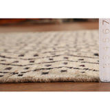 Geometric Beige Moroccan Oriental Area Rug Hand-Knotted Wool Carpet - 6'11" x 9'7"