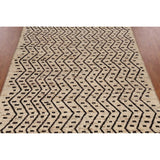 Geometric Beige Moroccan Oriental Area Rug Hand-Knotted Wool Carpet - 6'11" x 9'7"