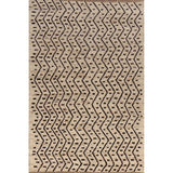 Geometric Beige Moroccan Oriental Area Rug Hand-Knotted Wool Carpet - 6'11" x 9'7"