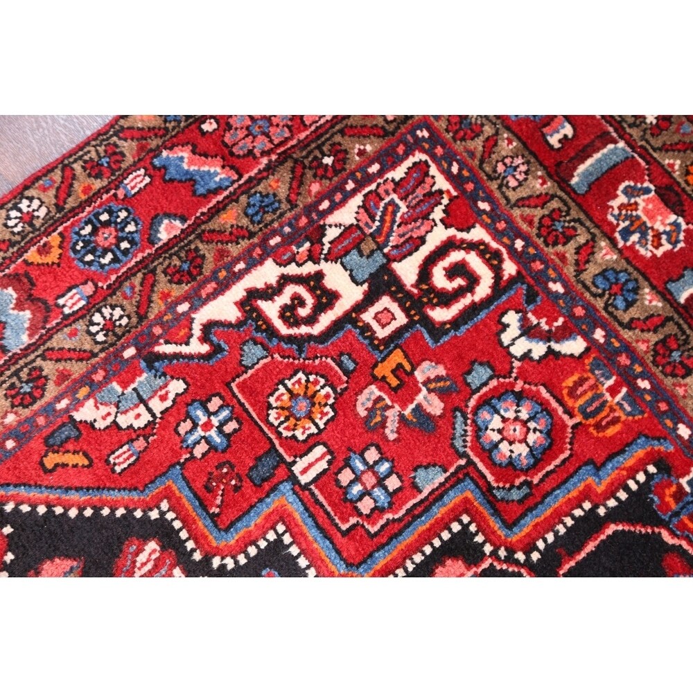 Oriental Black Nahavand Hamedan Handmade Vintage Persian Rugs - 11'9" x 5'3" runner