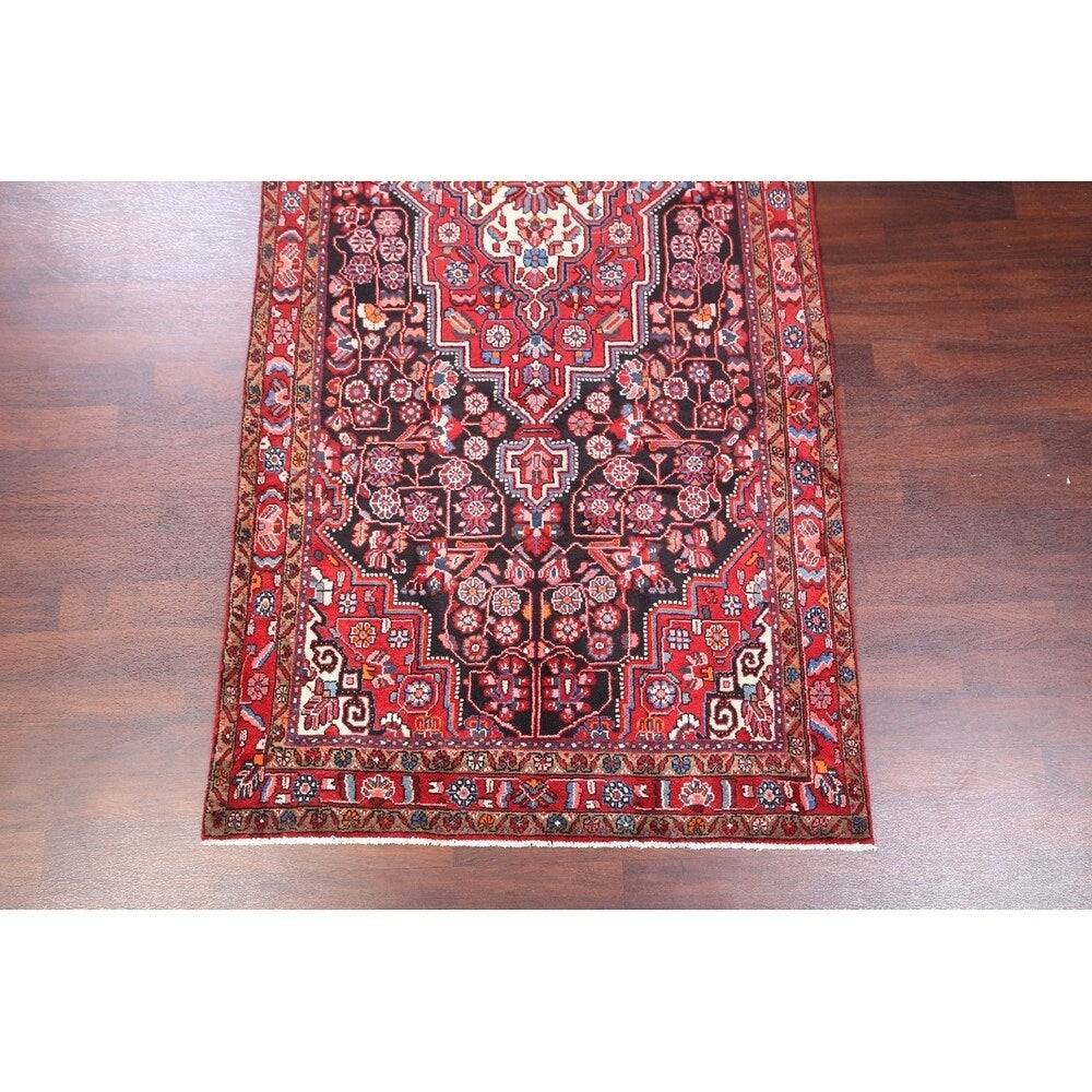 Oriental Black Nahavand Hamedan Handmade Vintage Persian Rugs - 11'9" x 5'3" runner