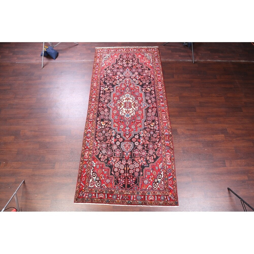 Oriental Black Nahavand Hamedan Handmade Vintage Persian Rugs - 11'9" x 5'3" runner