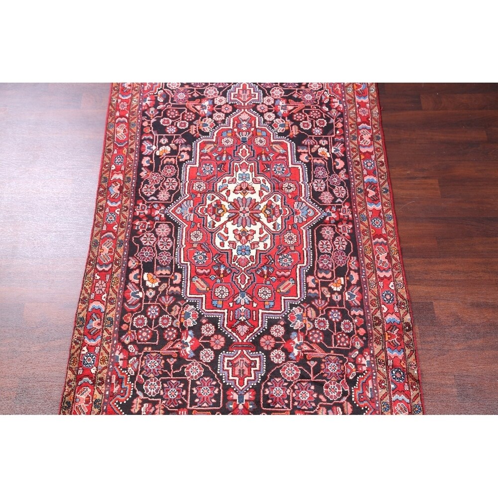 Oriental Black Nahavand Hamedan Handmade Vintage Persian Rugs - 11'9" x 5'3" runner