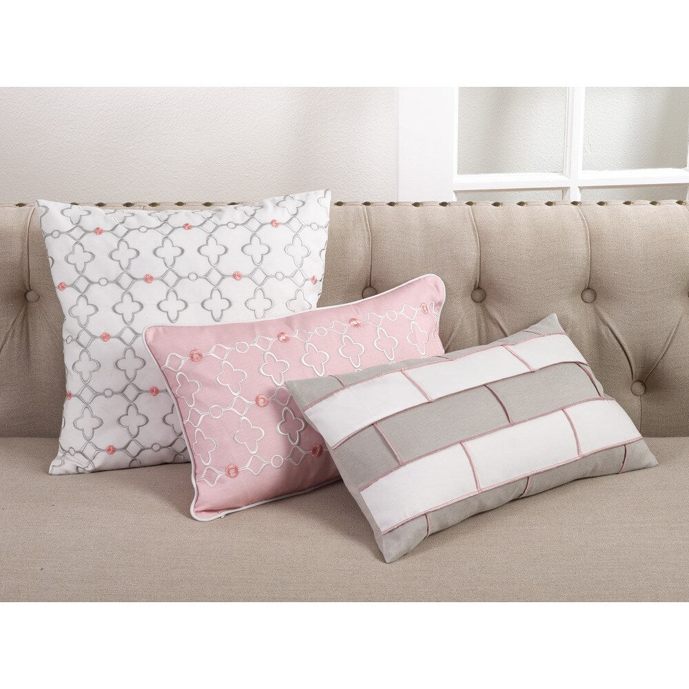 Geometric Block Design Poly Filled Throw Pillow