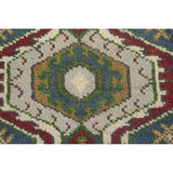 Geometric Blue Kazak Oriental Runner Rug Handmade Wool Carpet - 2'7"x 10'1"