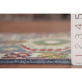 Geometric Blue Kazak Oriental Runner Rug Handmade Wool Carpet - 2'7"x 10'1"