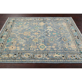 Geometric Floral Authentic Oushak Turkish Wool Area Rug Hand-knotted - 4'7" x 6'2"