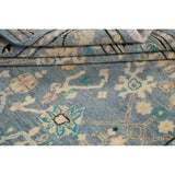 Geometric Floral Authentic Oushak Turkish Wool Area Rug Hand-knotted - 4'7" x 6'2"