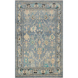 Geometric Floral Authentic Oushak Turkish Wool Area Rug Hand-knotted - 4'7" x 6'2"