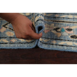 Geometric Floral Authentic Oushak Turkish Wool Area Rug Hand-knotted - 4'7" x 6'2"