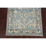 Geometric Floral Authentic Oushak Turkish Wool Area Rug Hand-knotted - 4'7" x 6'2"