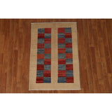 Geometric Gabbeh Kashkoli Modern Wool Rug Hand-knotted Foyer Carpet - 2'9" x 4'0"