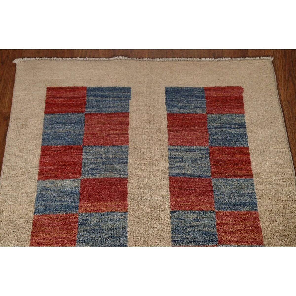 Geometric Gabbeh Kashkoli Modern Wool Rug Hand-knotted Foyer Carpet - 2'9" x 4'0"