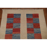 Geometric Gabbeh Kashkoli Modern Wool Rug Hand-knotted Foyer Carpet - 2'9" x 4'0"