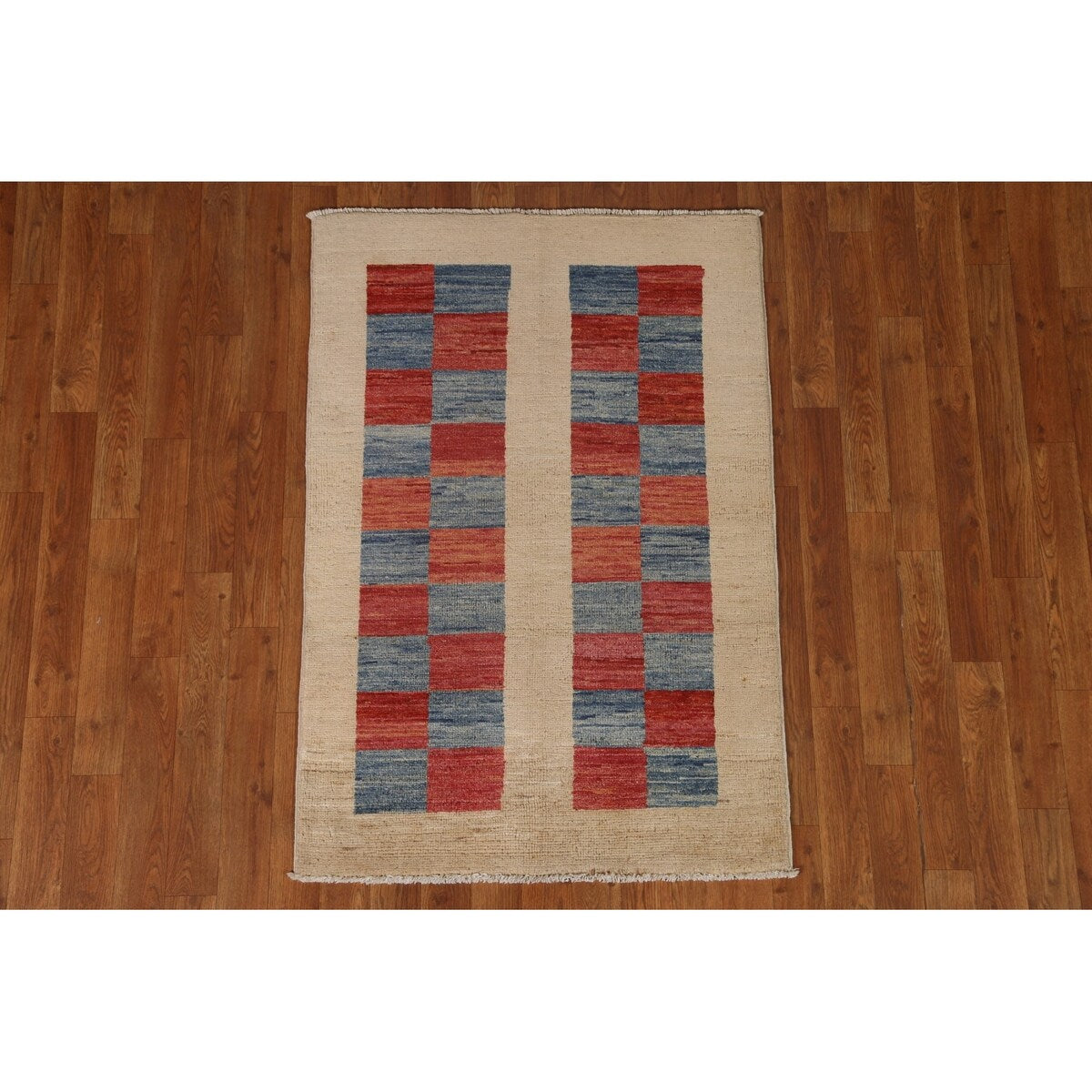 Geometric Gabbeh Kashkoli Modern Wool Rug Hand-knotted Foyer Carpet - 2'9" x 4'0"