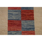 Geometric Gabbeh Kashkoli Modern Wool Rug Hand-knotted Foyer Carpet - 2'9" x 4'0"