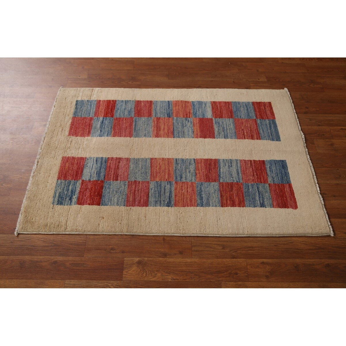Geometric Gabbeh Kashkoli Modern Wool Rug Hand-knotted Foyer Carpet - 2'9" x 4'0"