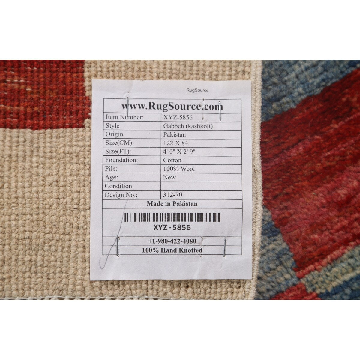 Geometric Gabbeh Kashkoli Modern Wool Rug Hand-knotted Foyer Carpet - 2'9" x 4'0"