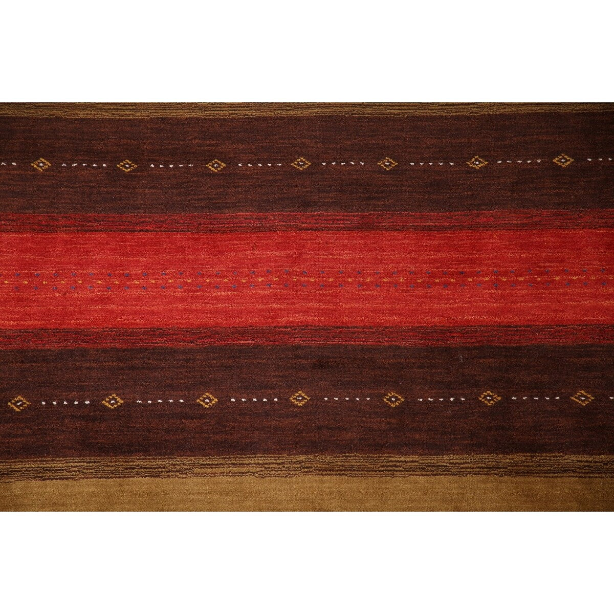 Geometric Gabbeh Oriental Area Rug Handmade Wool Carpet - 8'4"x 9'8"