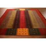 Geometric Gabbeh Oriental Area Rug Handmade Wool Carpet - 8'4"x 9'8"