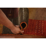 Geometric Gabbeh Oriental Area Rug Handmade Wool Carpet - 8'4"x 9'8"