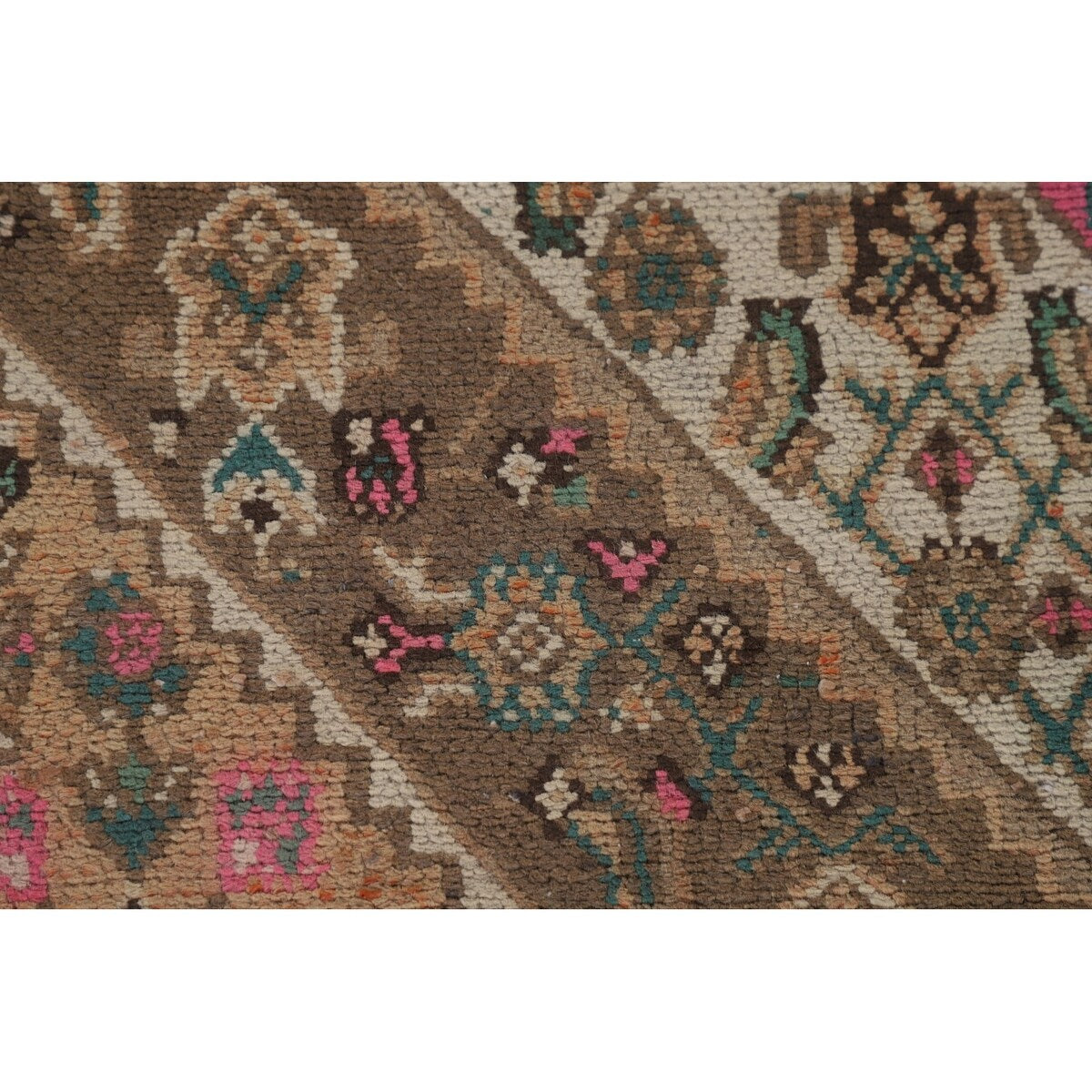 Geometric Hamedan Persian Vintage Area Rug Handmade Wool Carpet - 6'7"x 10'4"