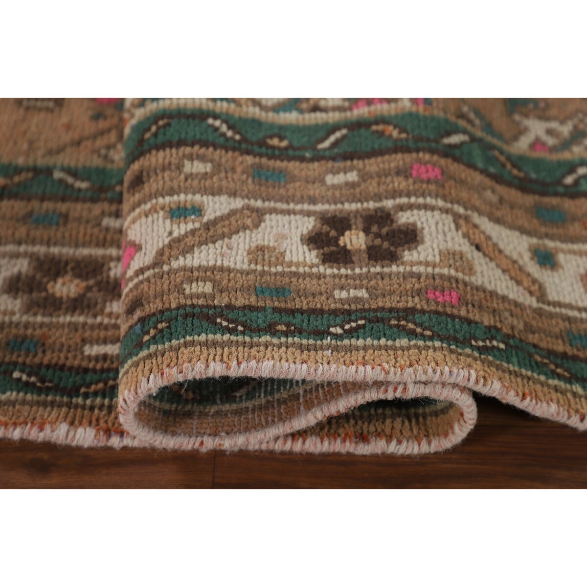 Geometric Hamedan Persian Vintage Area Rug Handmade Wool Carpet - 6'7"x 10'4"