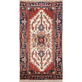 Geometric Heriz Indo Rug Hand-knotted Wool Carpet - 2'0" x 4'0"